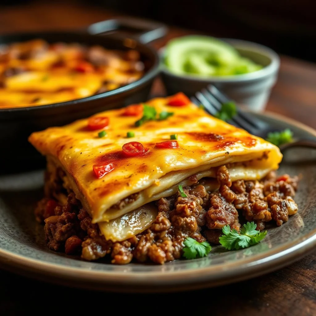 Beef And Cheese Quesadilla Casserole