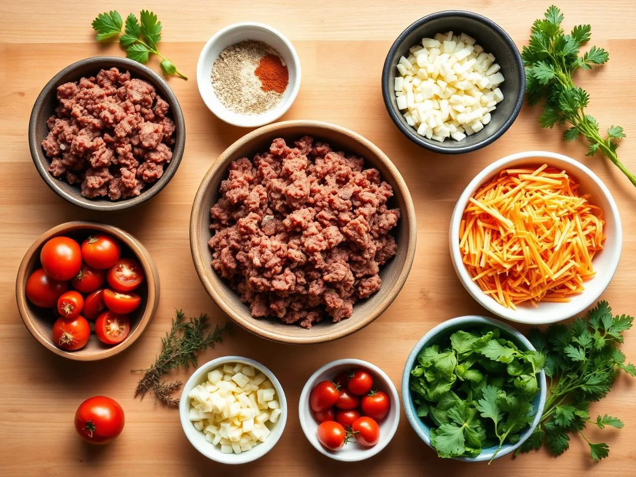 Ingredients for Beef And Cheese Quesadilla Casserole