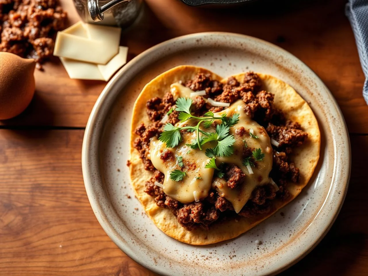 Beef And Cheese Tostadas