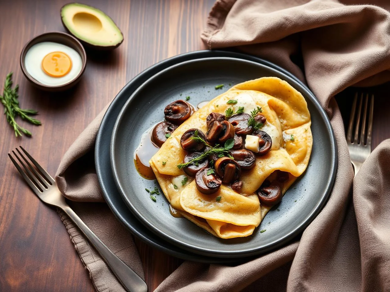 Beef And Mushroom Crepes