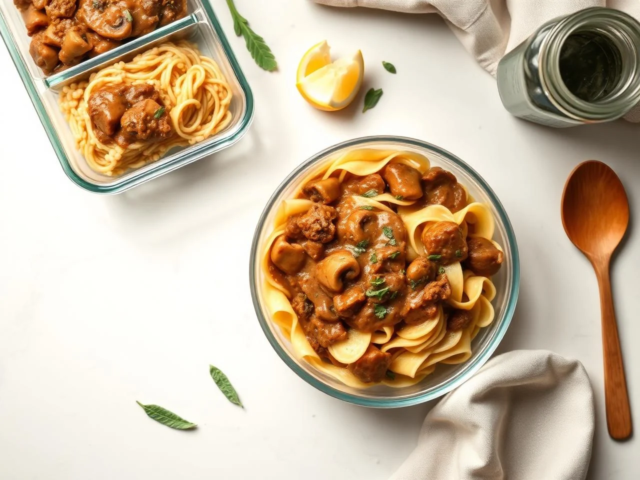 Beef And Mushroom Gravy Over Egg Noodles
