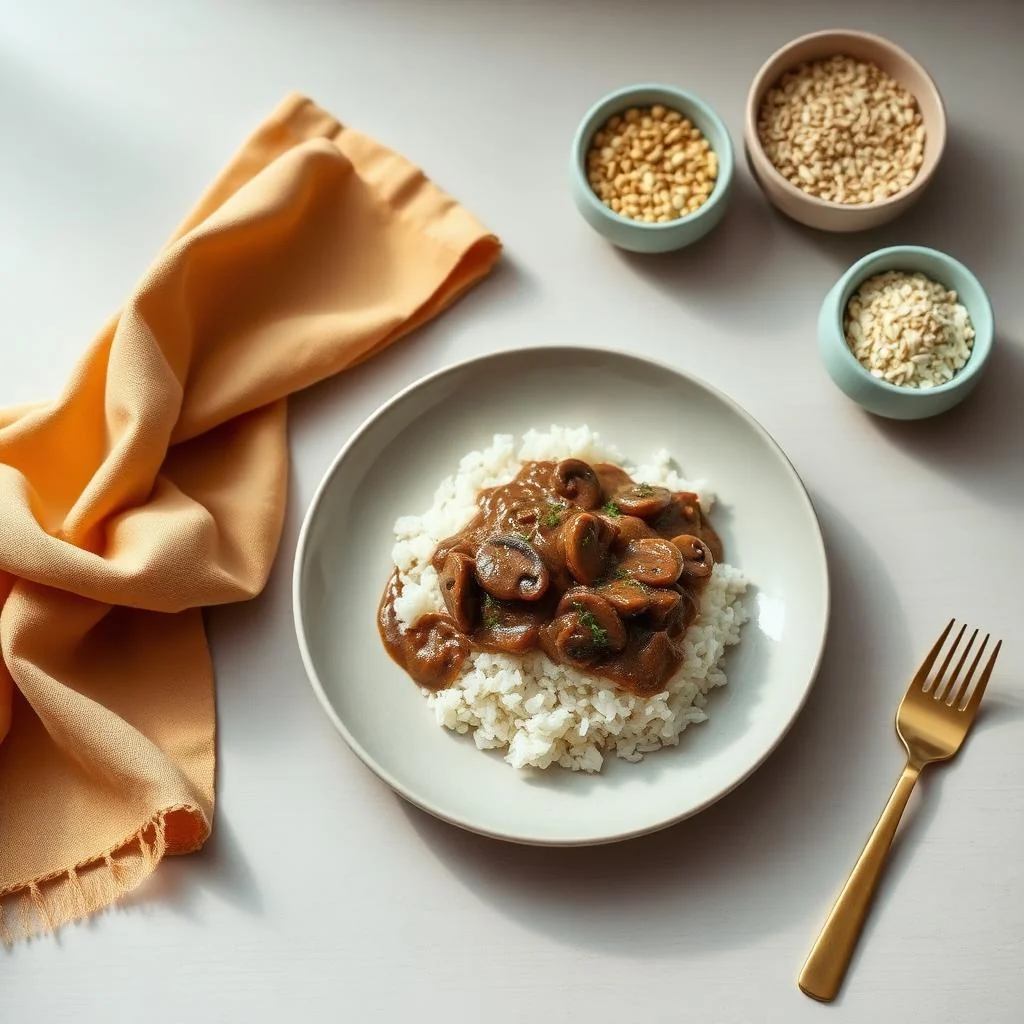 Beef And Mushroom Gravy Over Rice