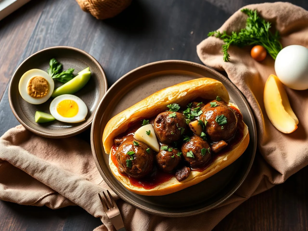 Beef And Mushroom Meatball Subs