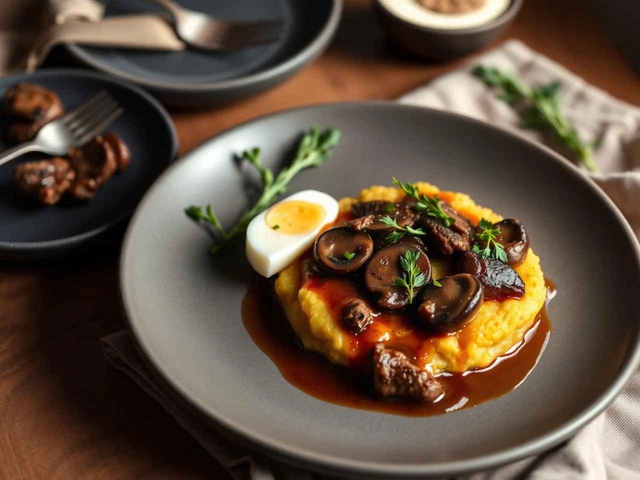 Beef And Mushroom Polenta