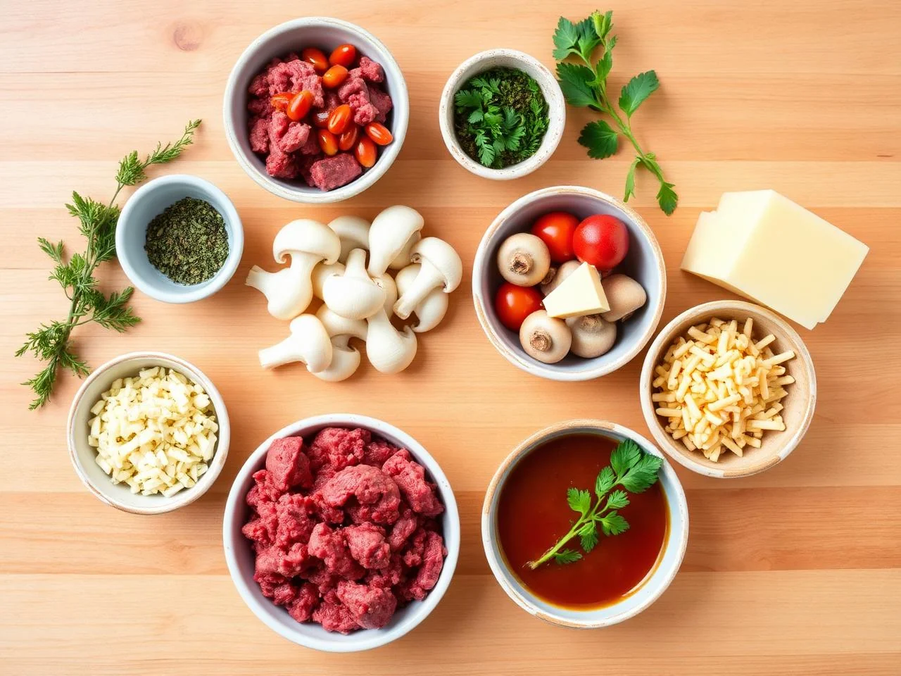 Ingredients for Beef And Mushroom Stew
