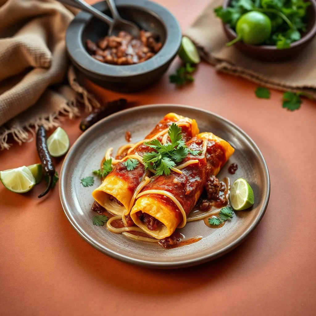 Beef And Onion Enchiladas