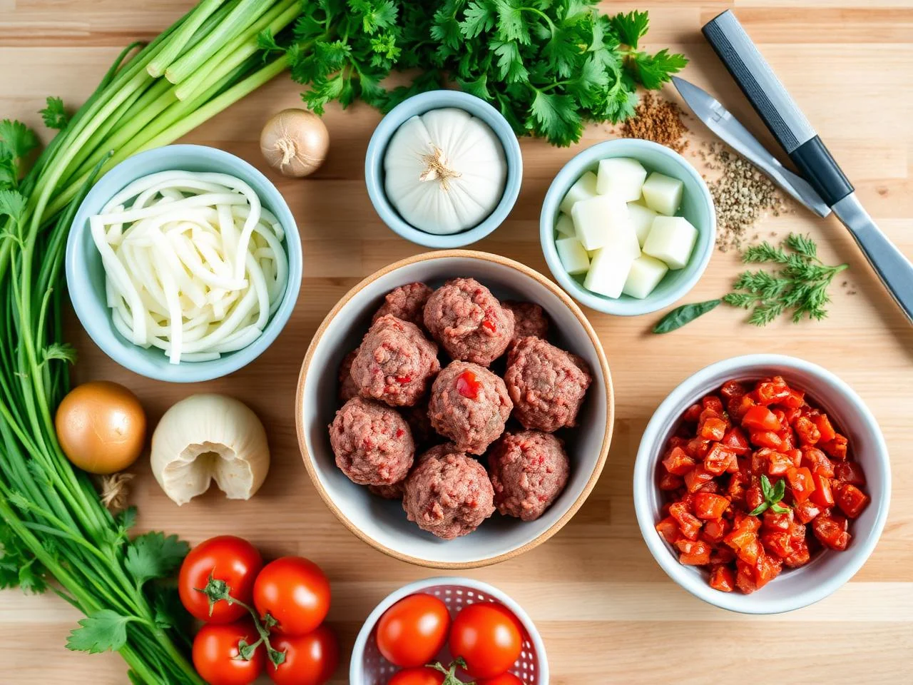 Ingredients for Beef And Onion Meatballs