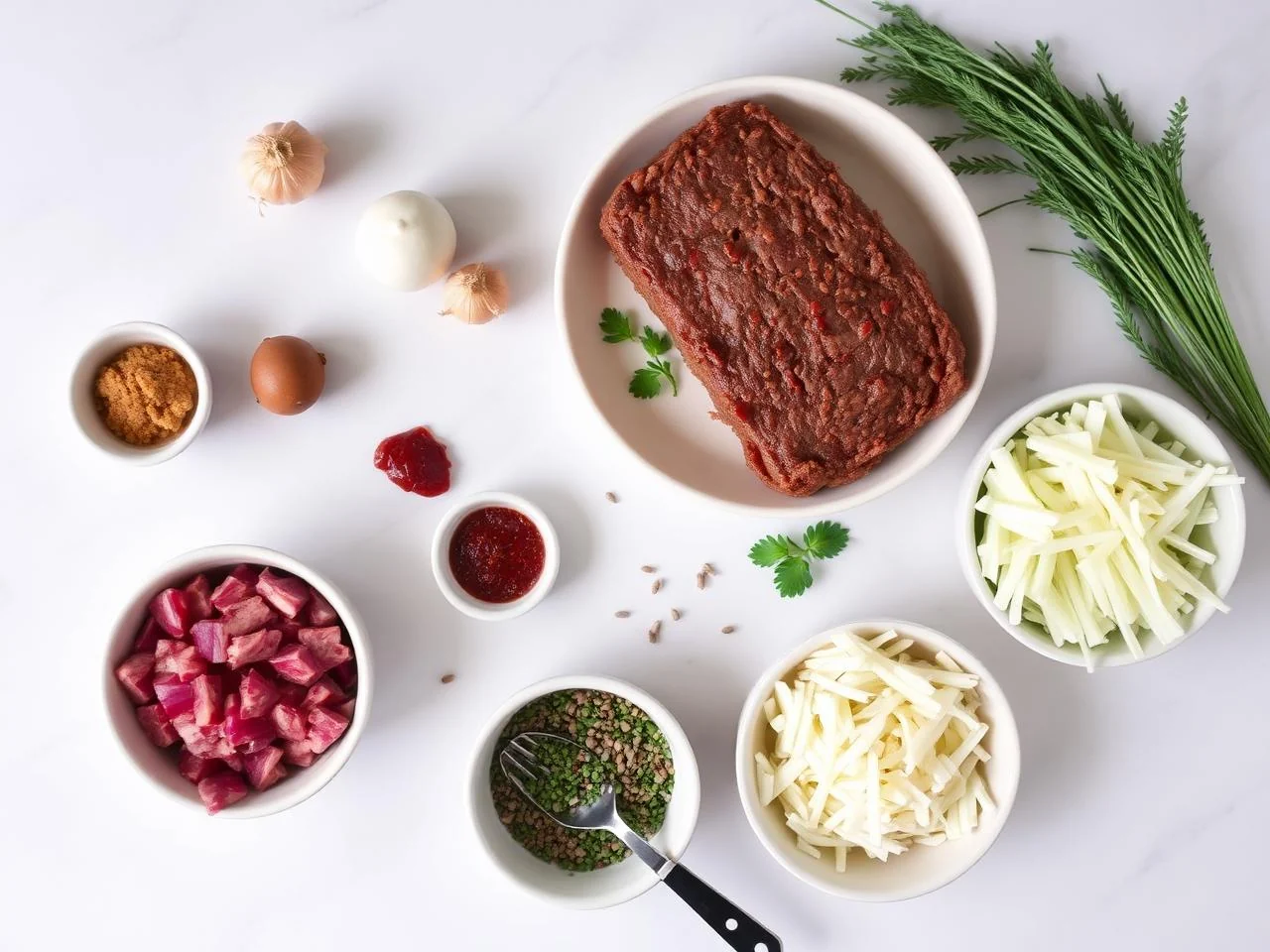 Ingredients for Beef And Onion Meatloaf