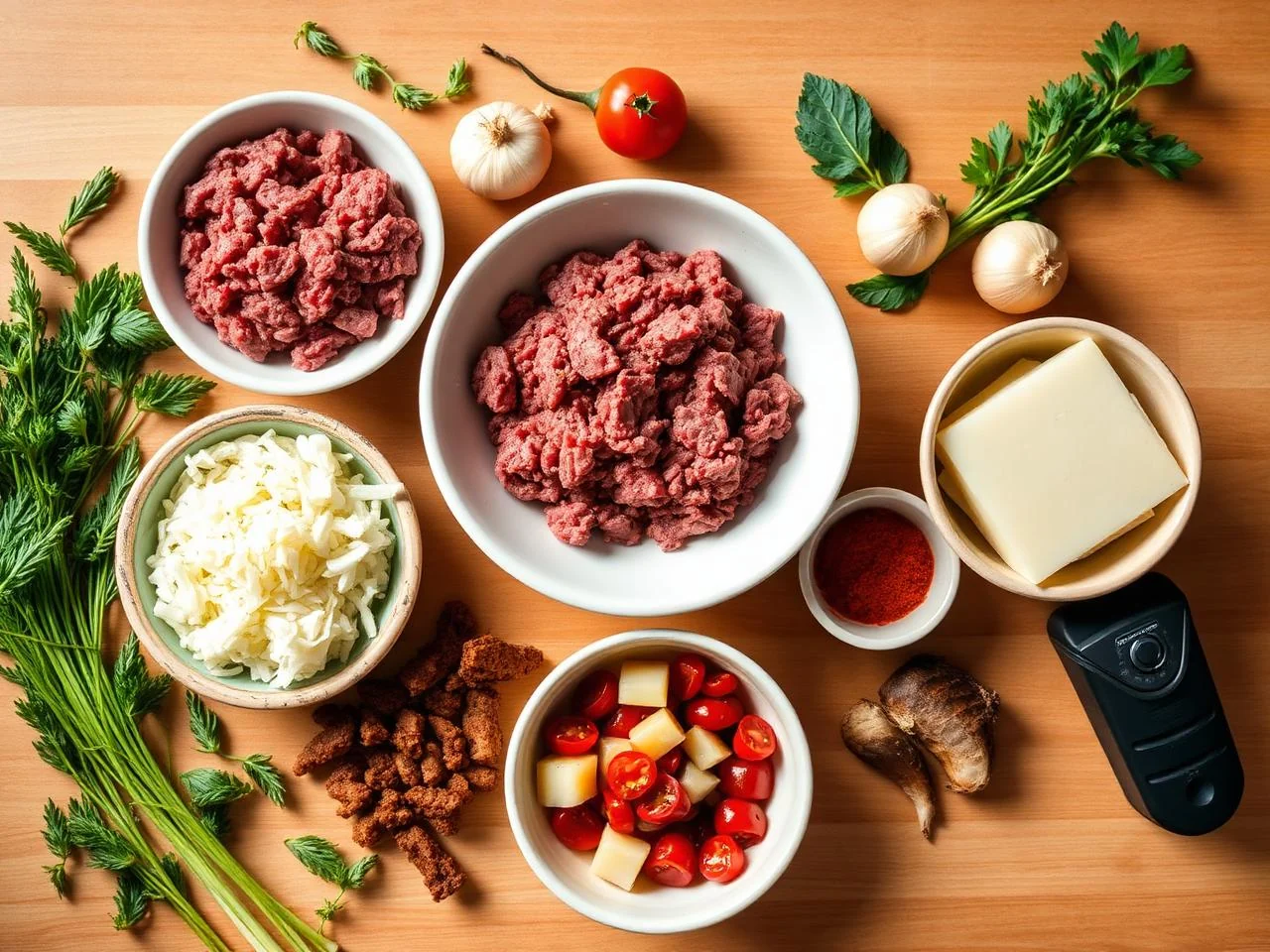 Ingredients for Beef And Onion Pie