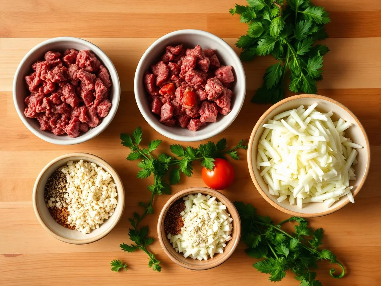 Ingredients for Beef And Onion Skillet