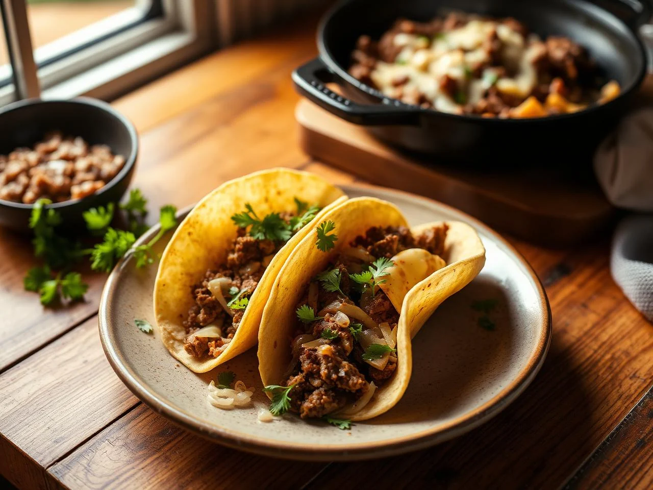 Beef And Onion Tacos