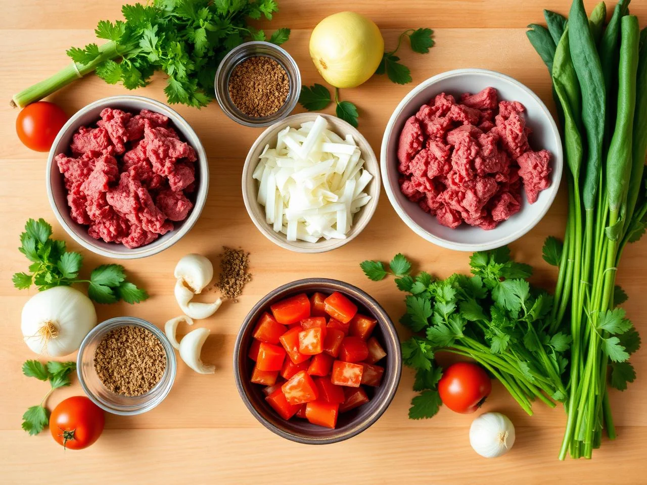 Ingredients for Beef And Onion Tacos