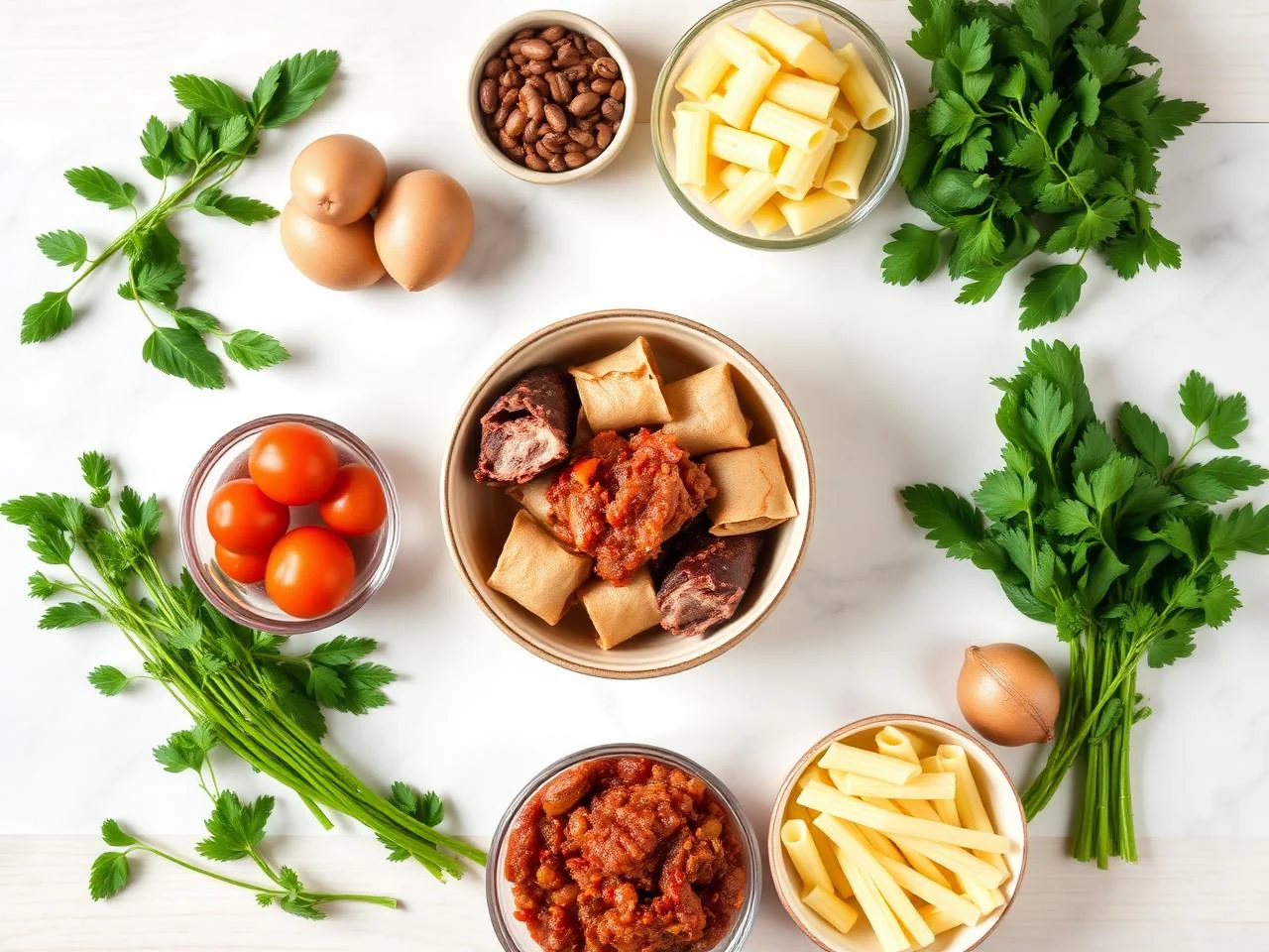 Ingredients for Beef And Pork Cannelloni