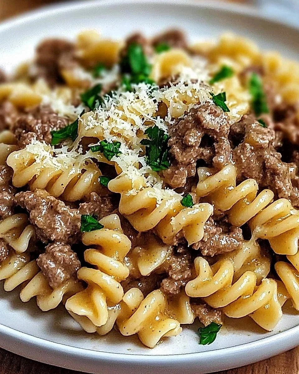 Beef and Rotini in Garlic Parmesan Sauce: A Comforting and Flavorful Classic
