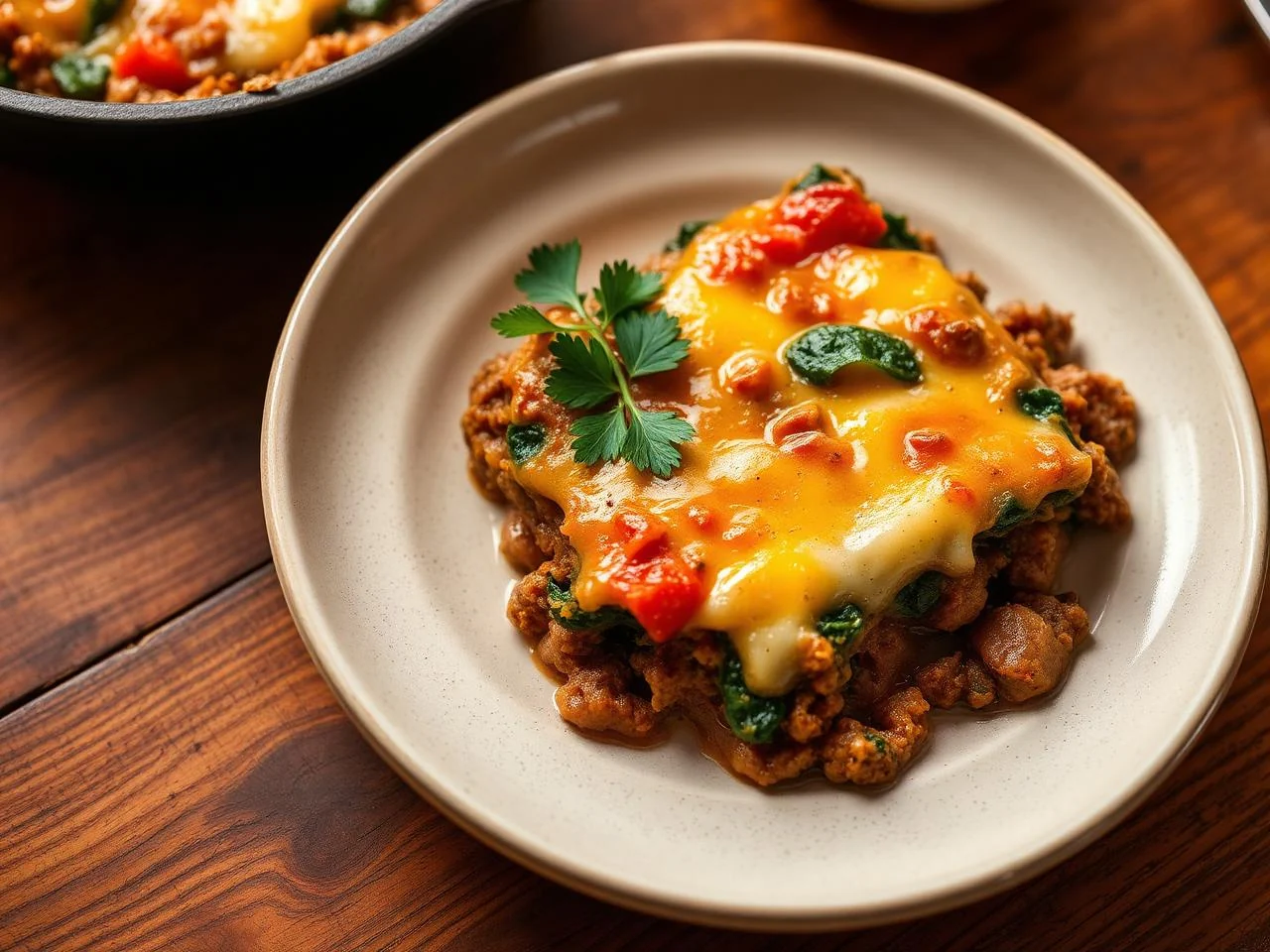 Beef And Spinach Strata