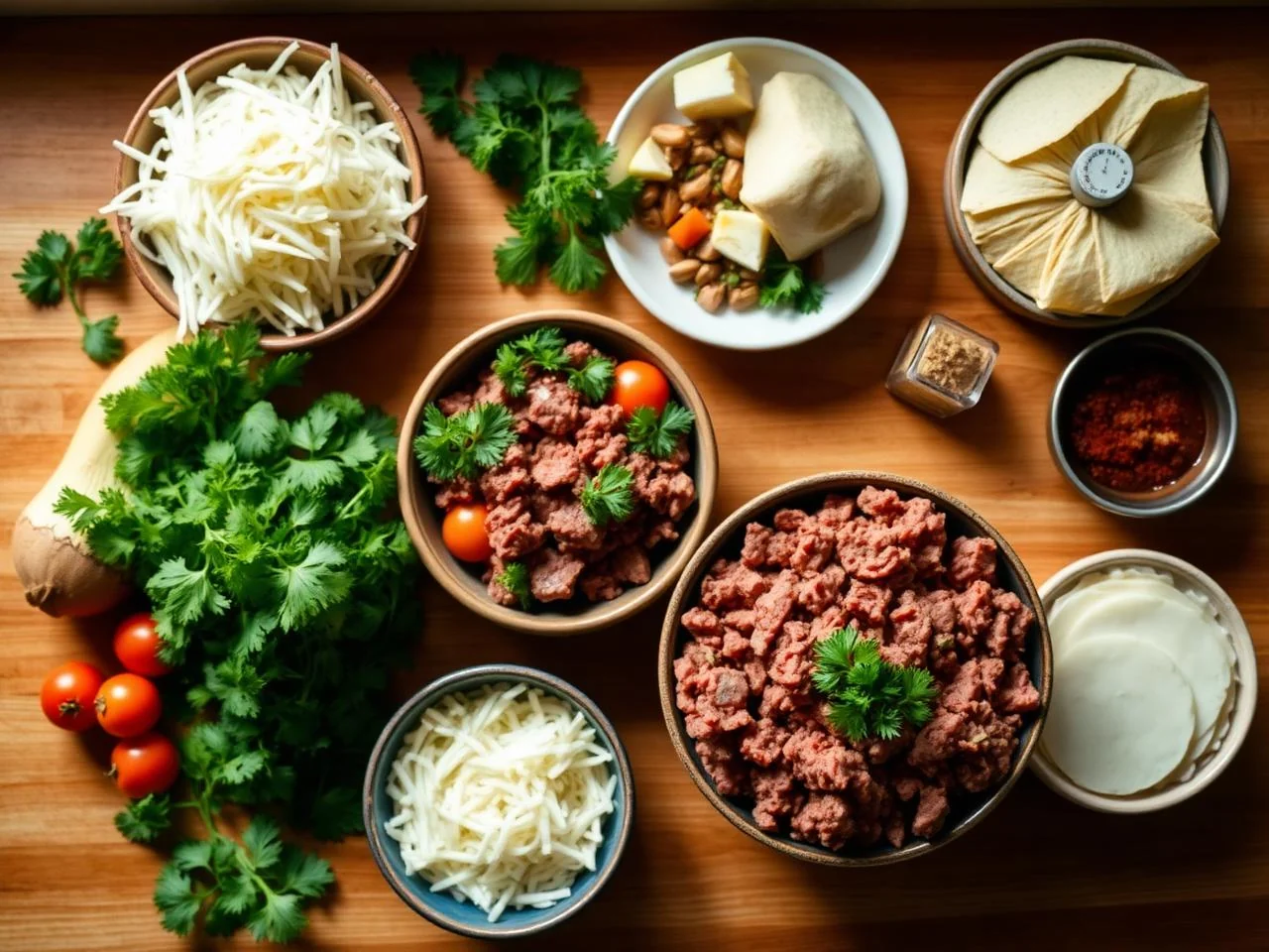 Ingredients for Beef And Vegetable Fajitas
