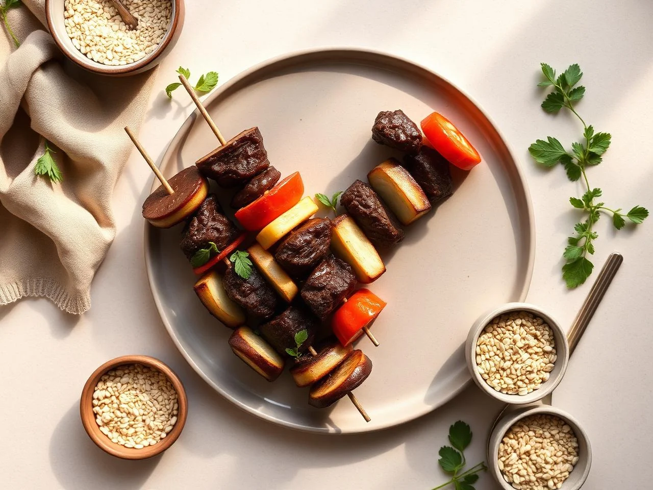 Beef And Vegetable Kabobs