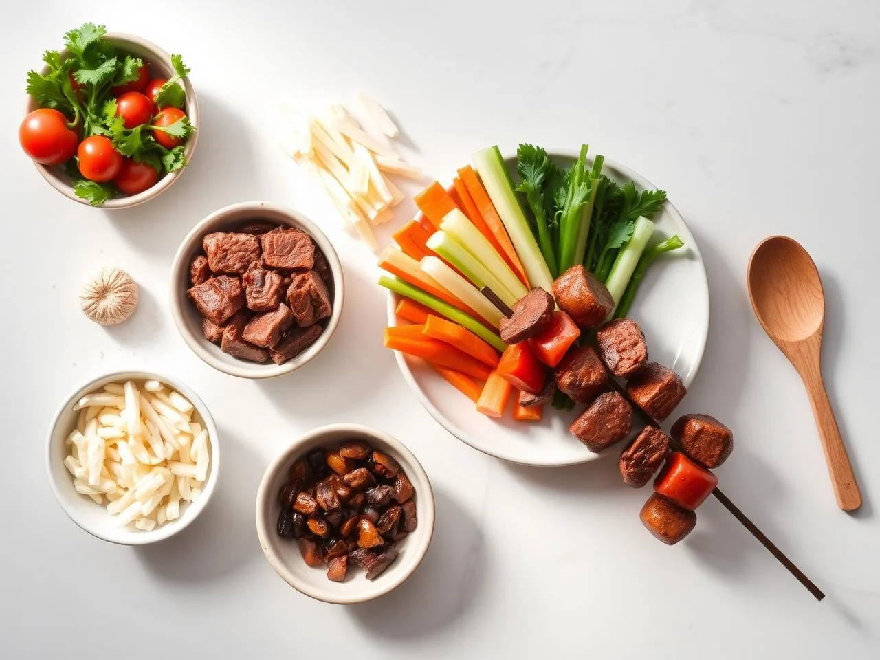 Ingredients for Beef And Vegetable Kabobs