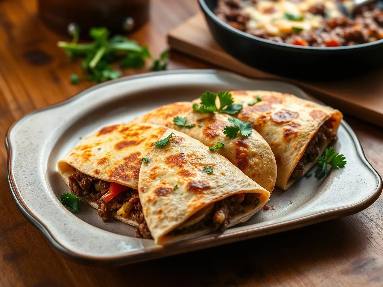Beef And Vegetable Quesadillas