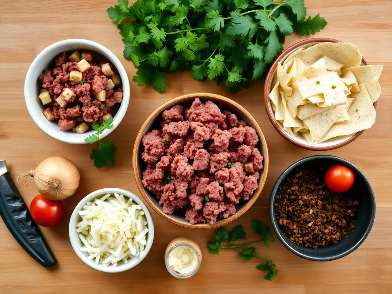 Ingredients for Beef And Vegetable Quesadillas