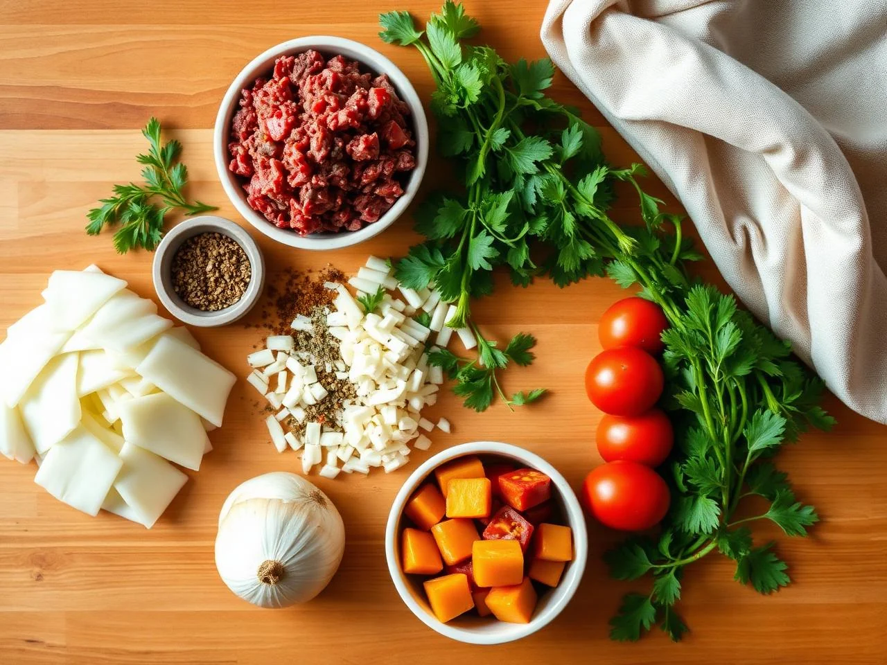 Ingredients for Beef And Vegetable Stew