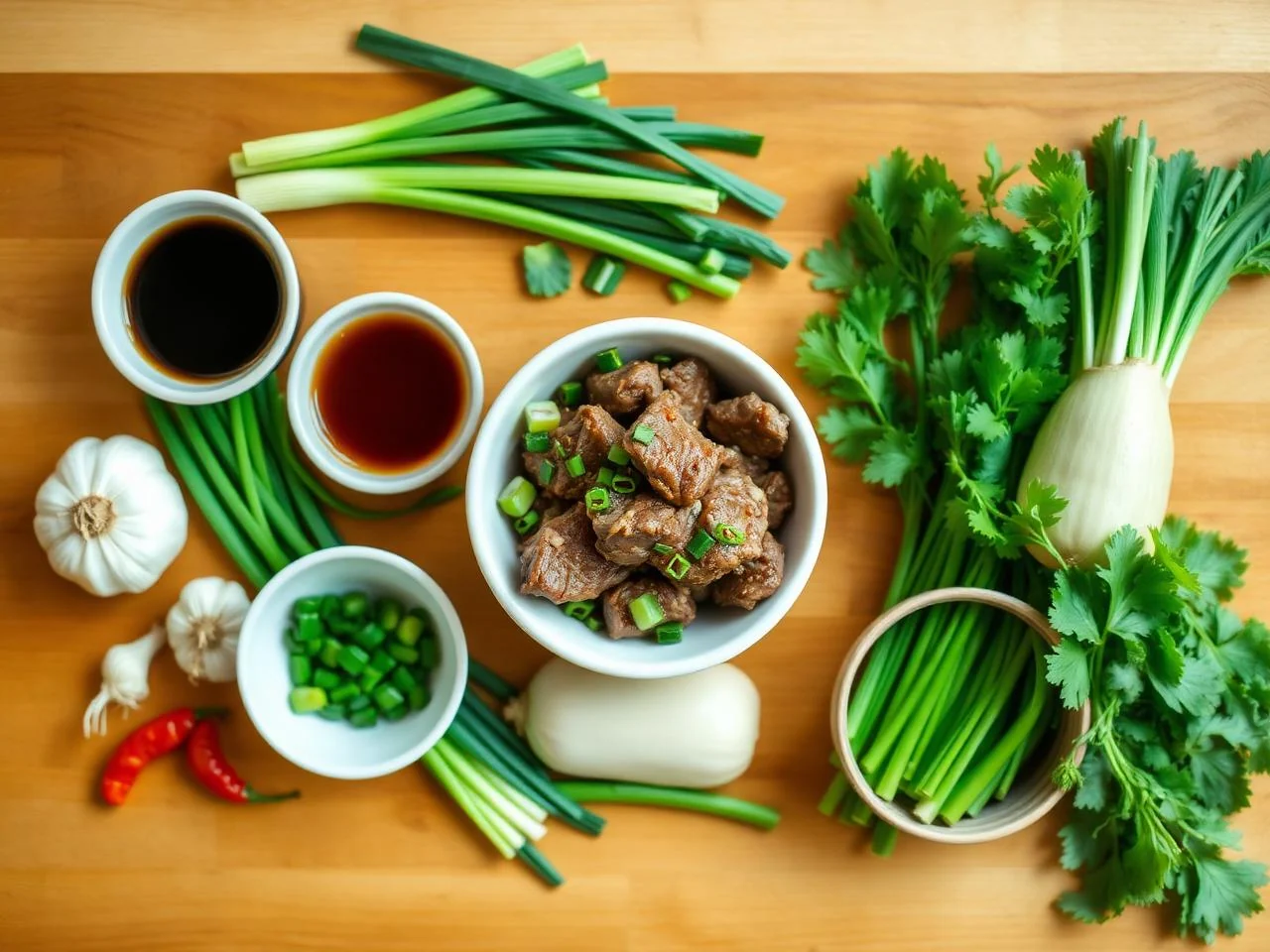 Ingredients for Beef And Vegetable Stir Fry