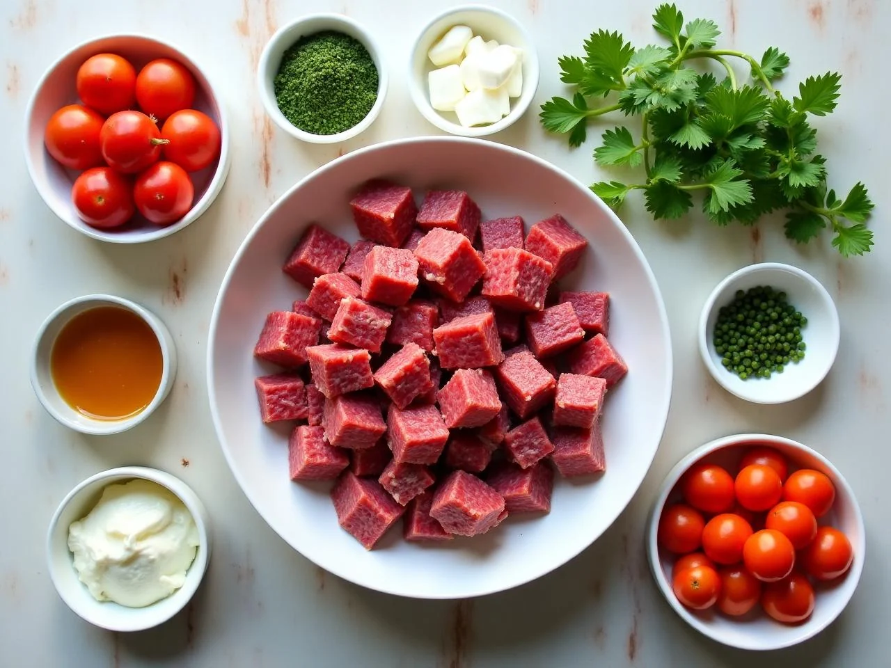 Ingredients for Beef Bourguignon