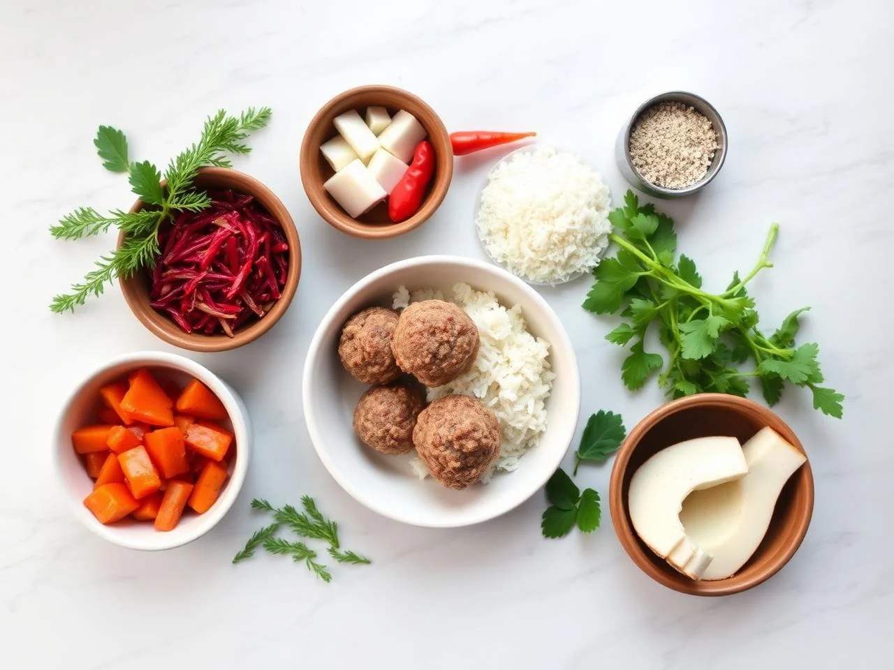 Ingredients for Beef Meatballs
