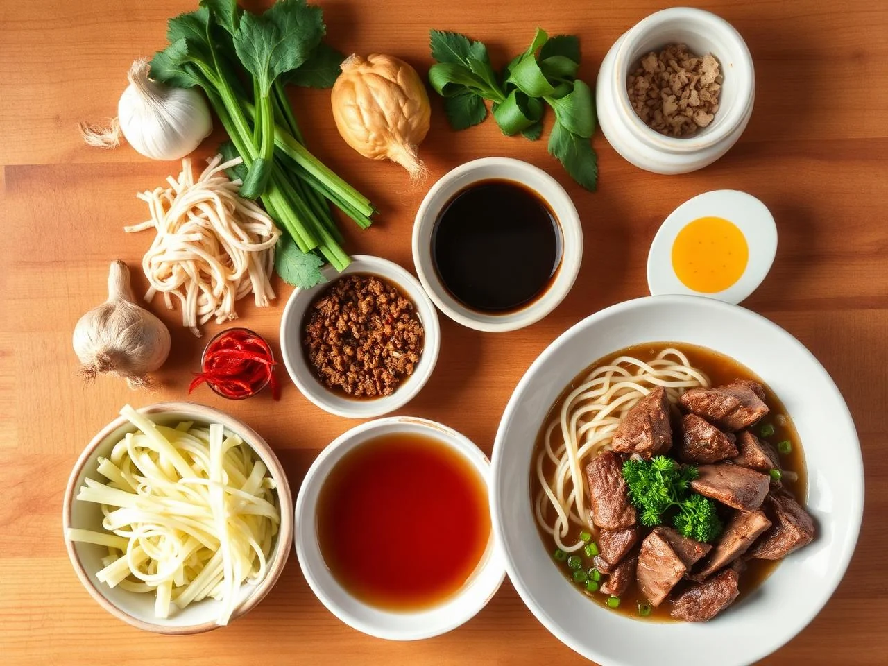 Ingredients for Beef Noodle Soup