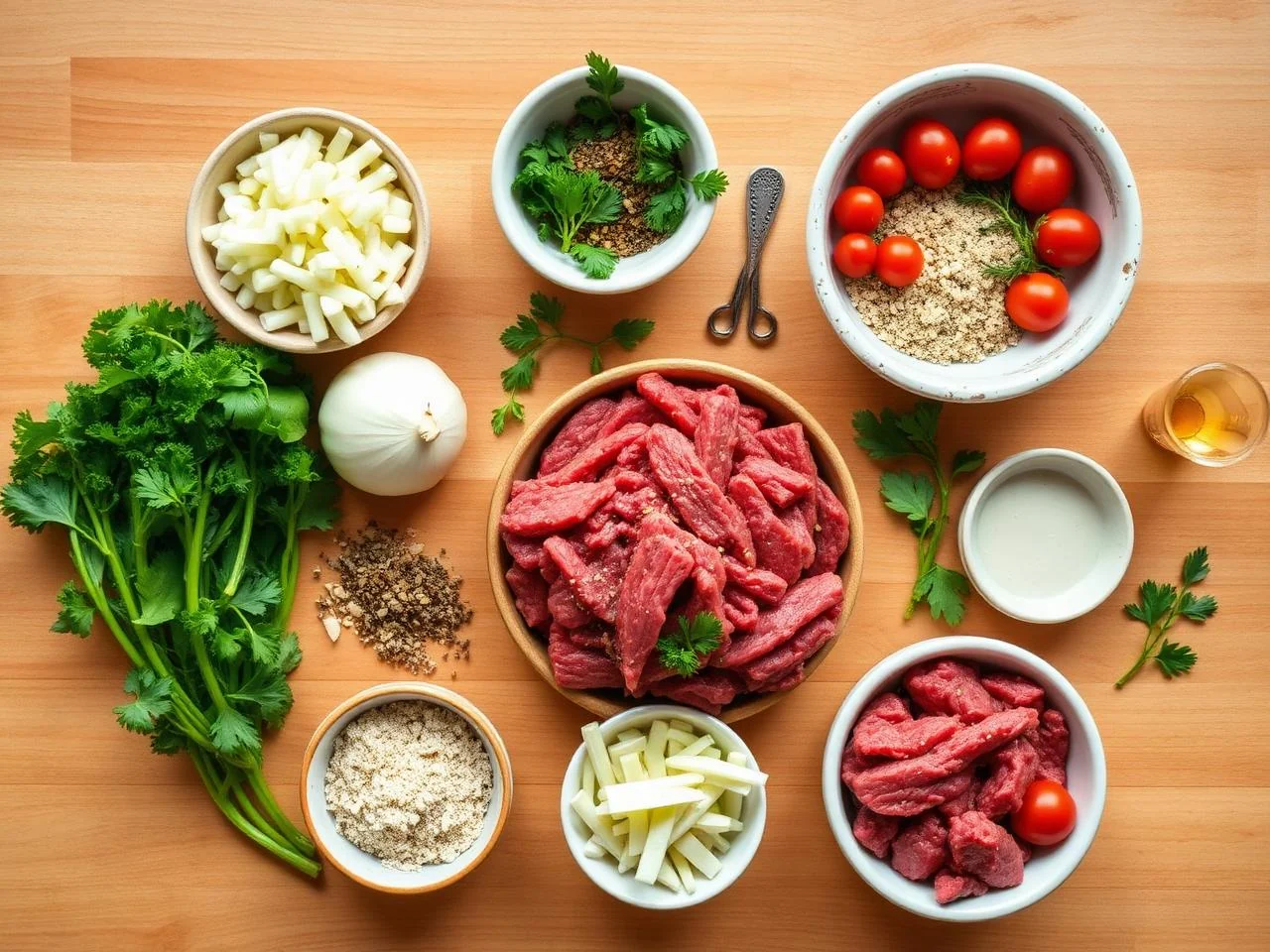 Ingredients for Beef Stroganoff
