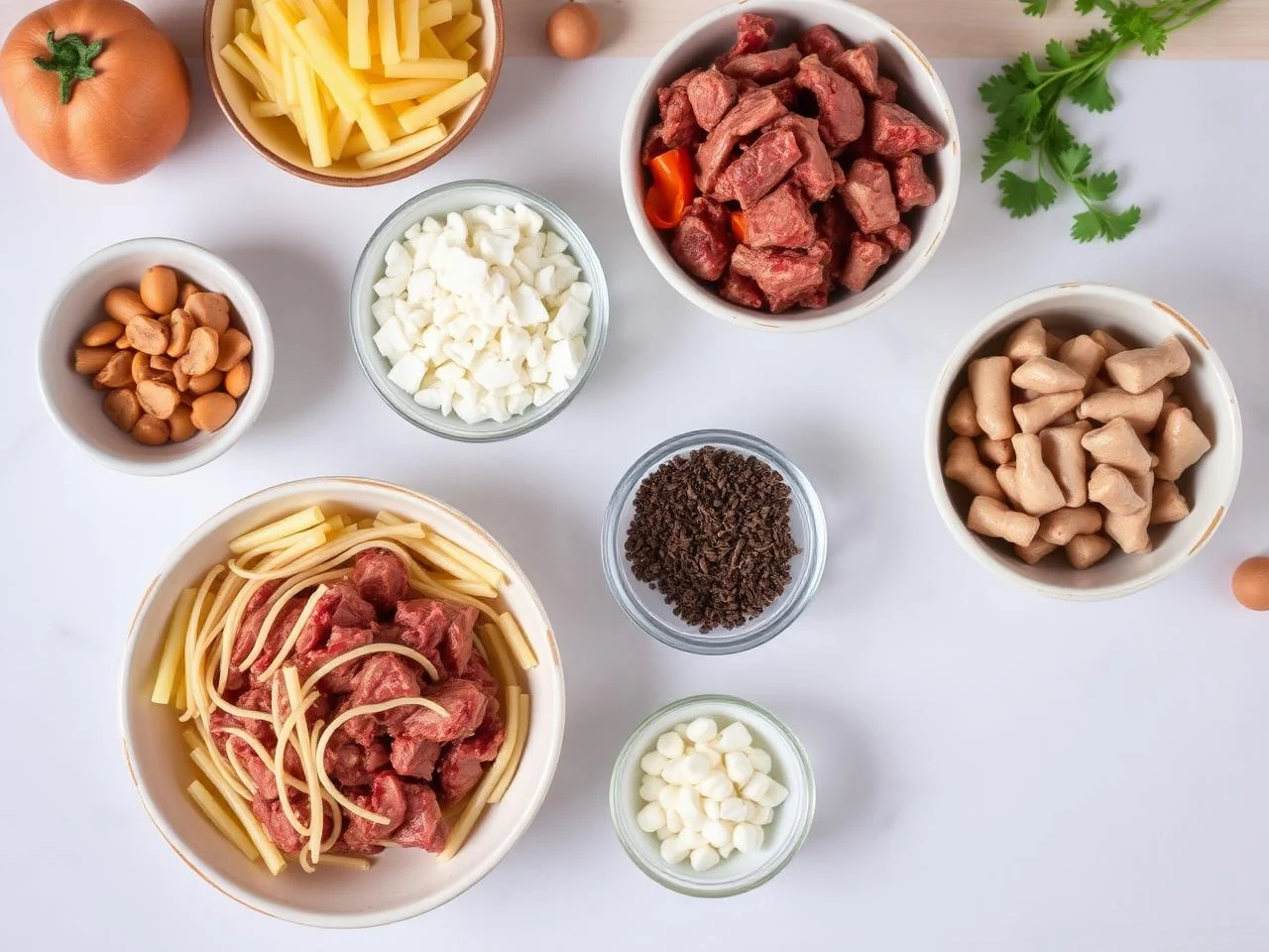 Ingredients for Beef Stroganoff