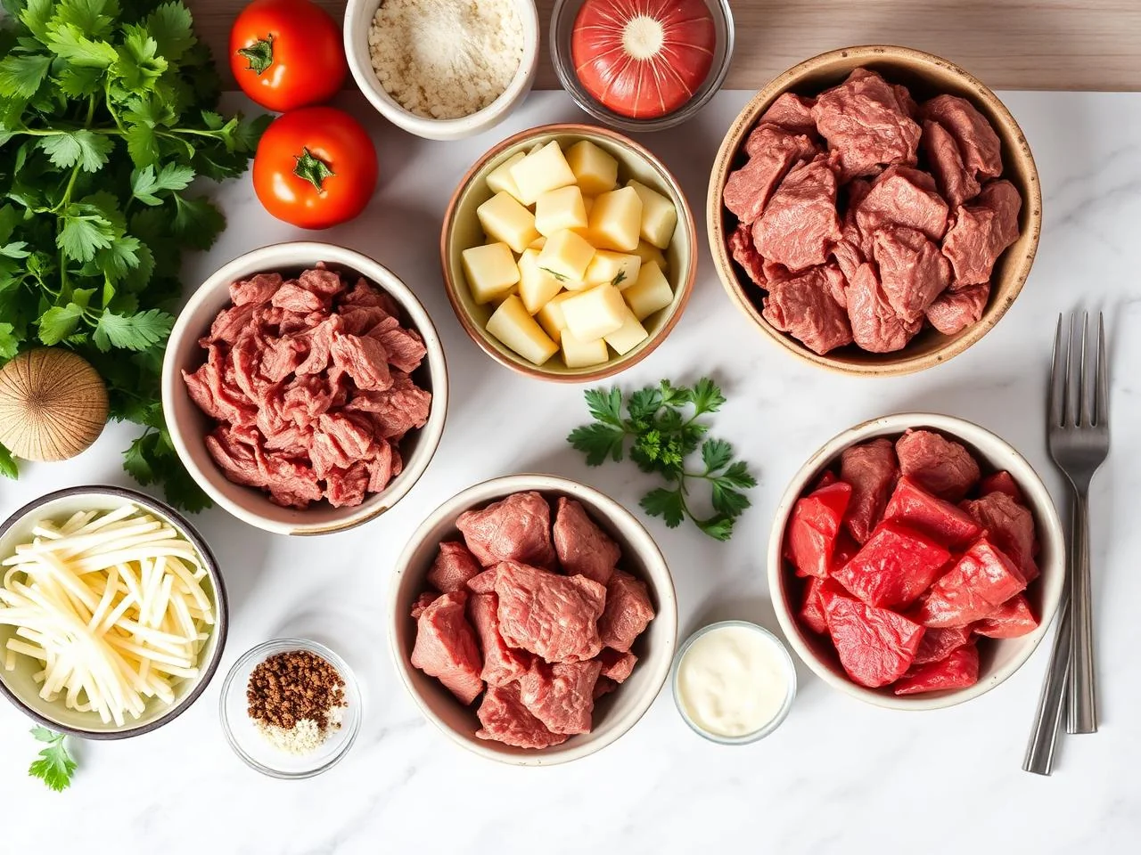 Ingredients for Beef Stroganoff