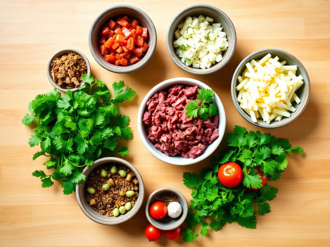 Ingredients for Beef Taco Skillet