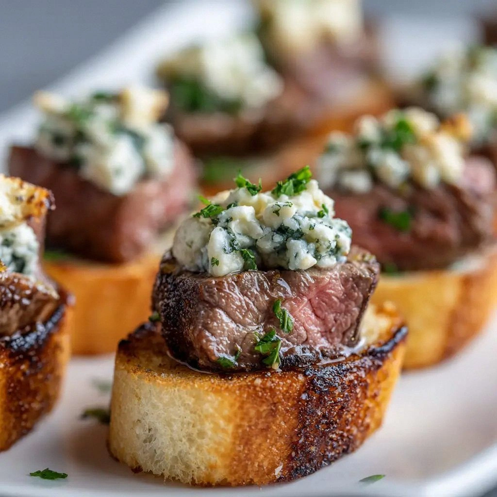 Beef Tenderloin Crostini with 
