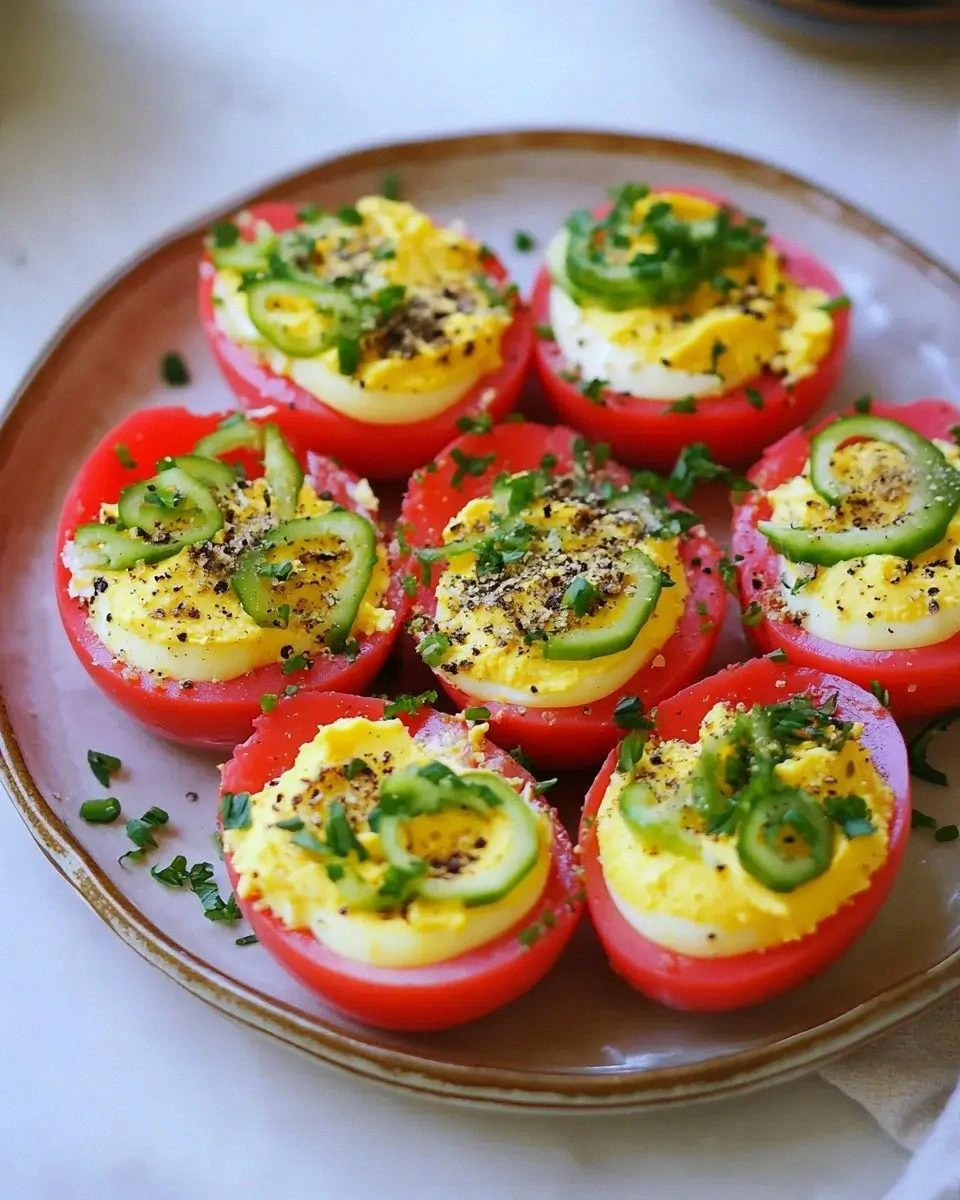 Beet-Pickled Deviled Eggs with Lox: A Colorful Twist!