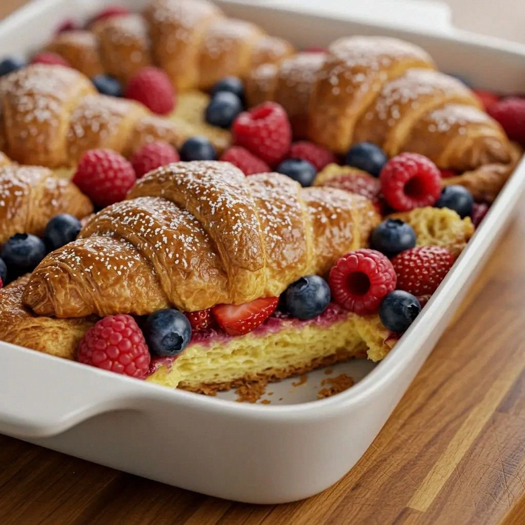 Berry Croissant Casserole Brun