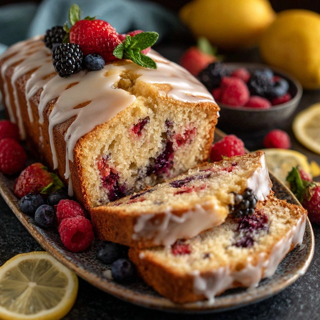 Berry Yogurt Cake with Lemon G