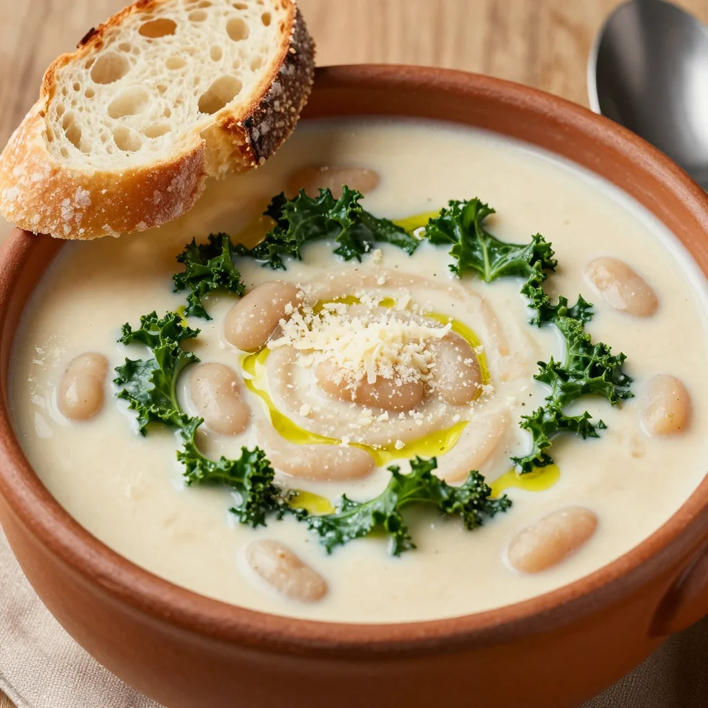 High Protein Creamy White Bean and Kale Soup
