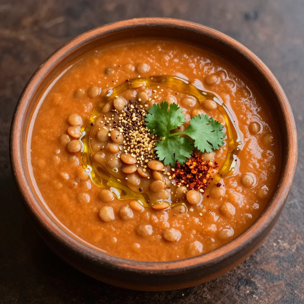 Smoky Red Lentil Soup with Toasted Cumin Seeds