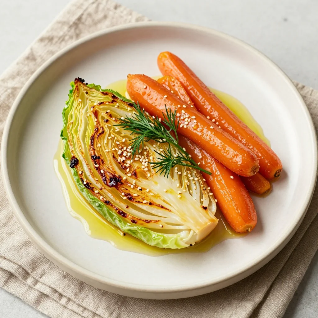 digital detox lemon roasted cabbage and carrots for clean eating