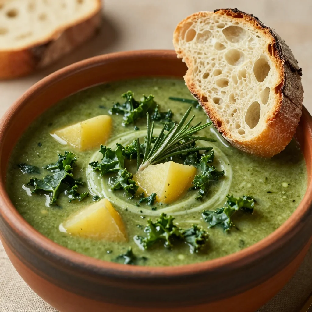 kale and potato soup with rosemary for a comforting meal