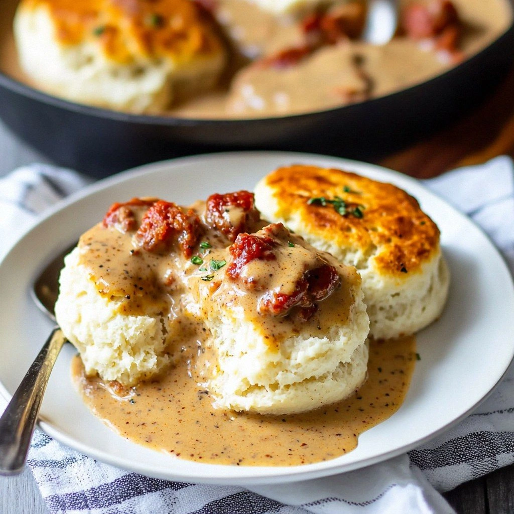 Biscuits and Chorizo Gravy