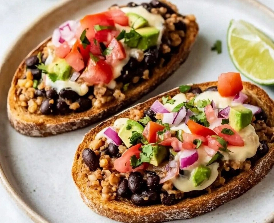 Black Bean Toasts