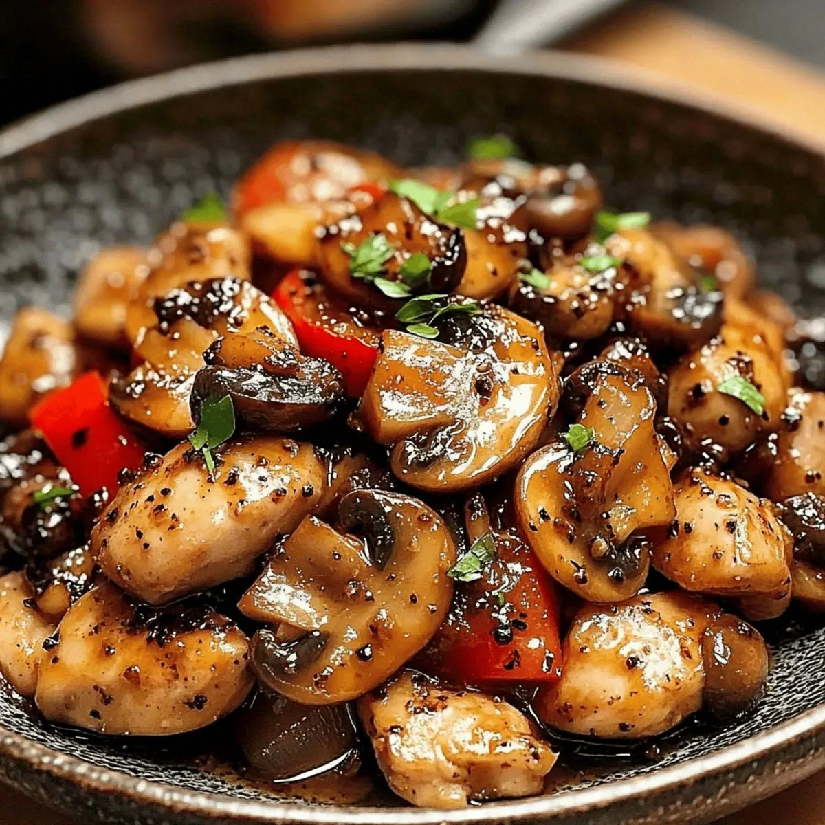 Black Pepper Chicken with Mushrooms: Comfort Food in a Flash