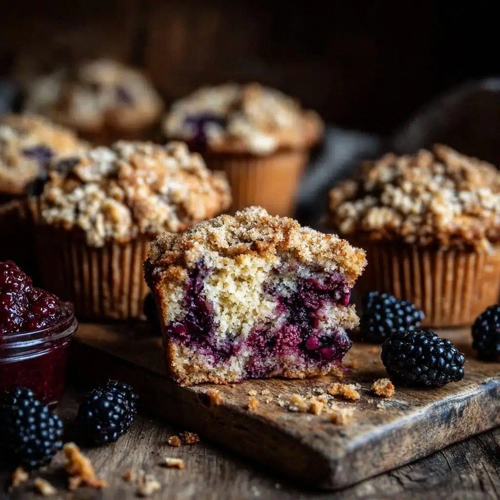 Blackberry Muffins with Oatmea
