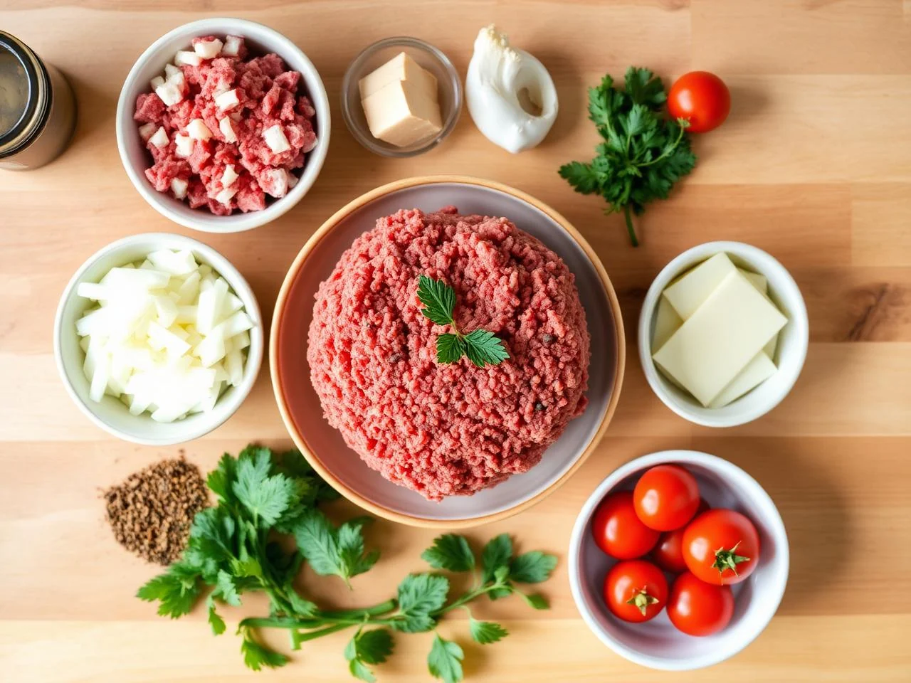 Ingredients for Bleu Cheese Burgers