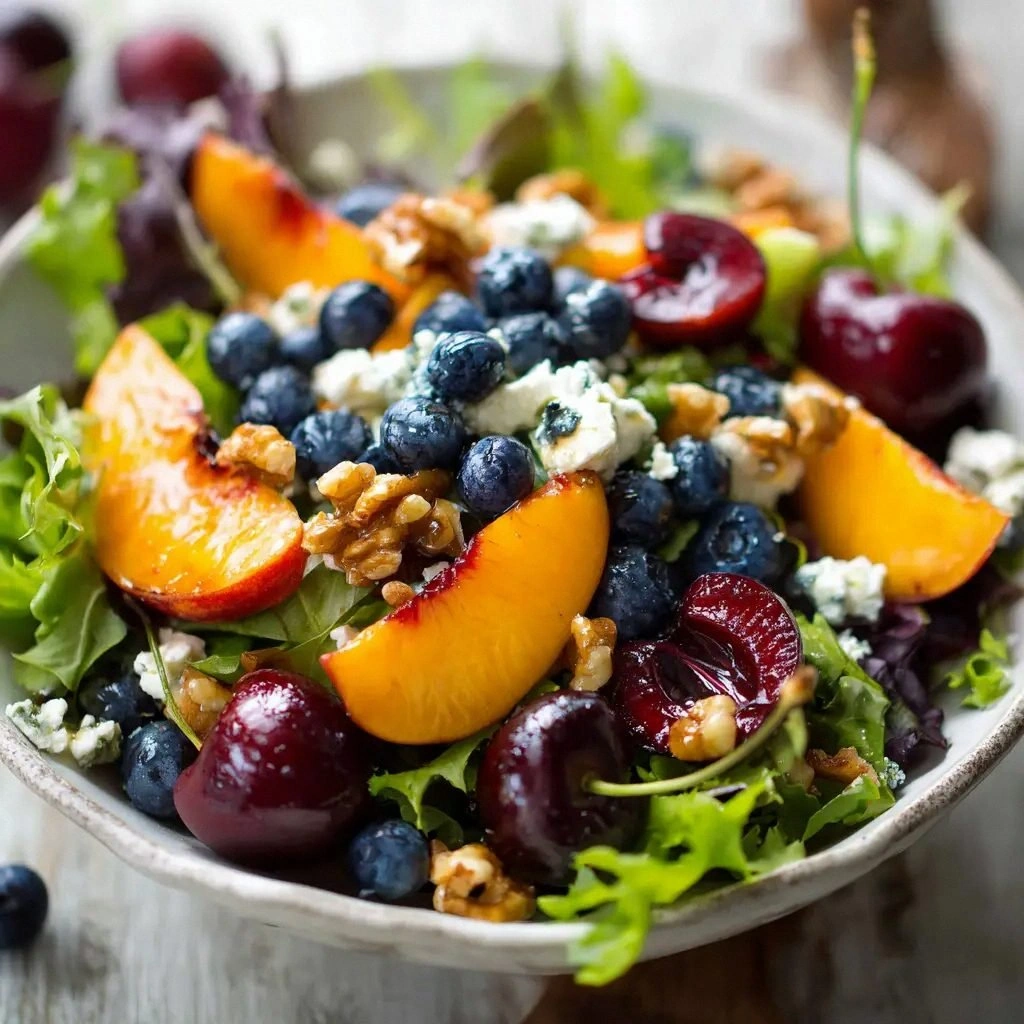 Blueberry Peach Feta Salad wit