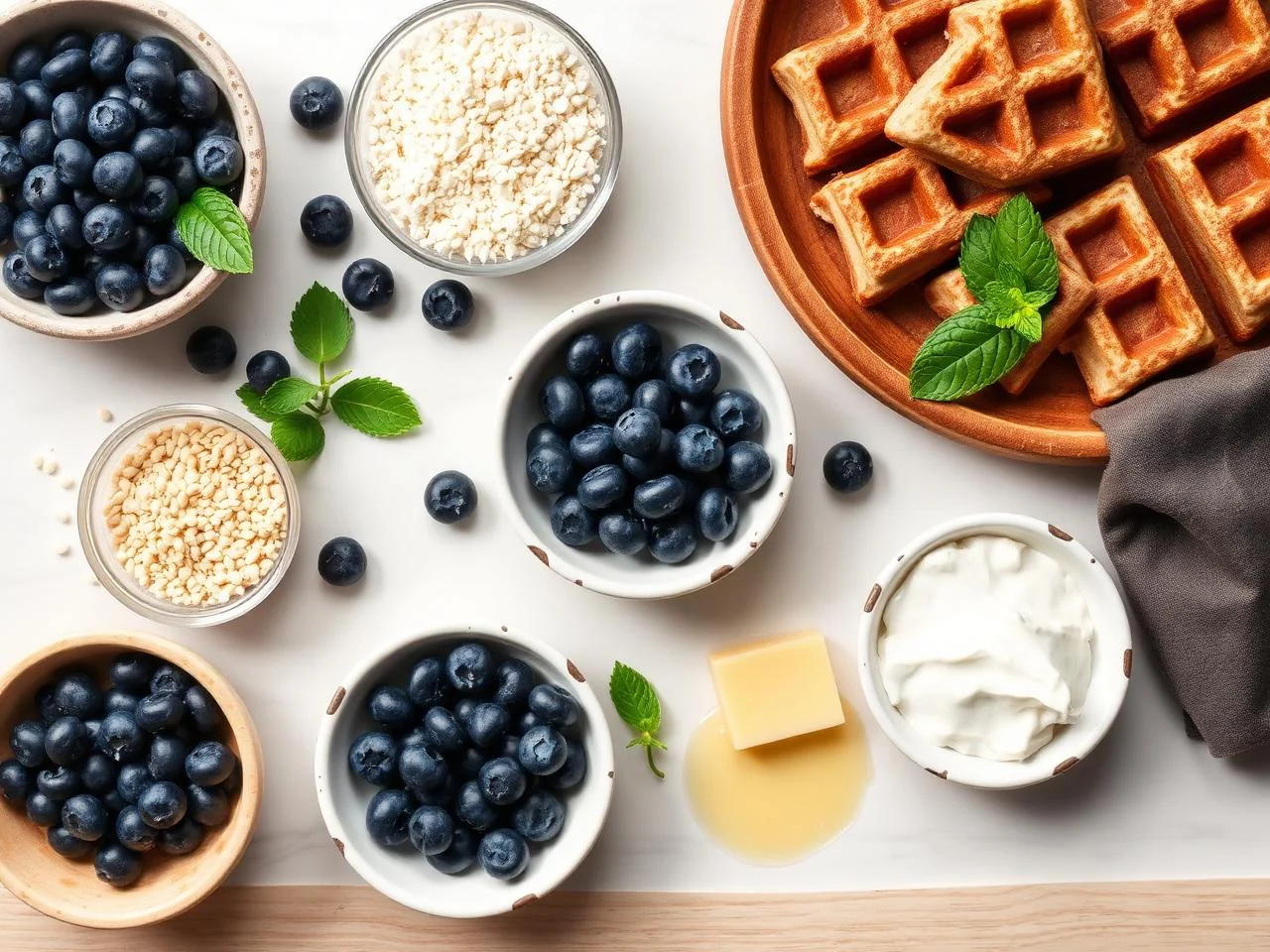 Ingredients for Blueberry Waffles