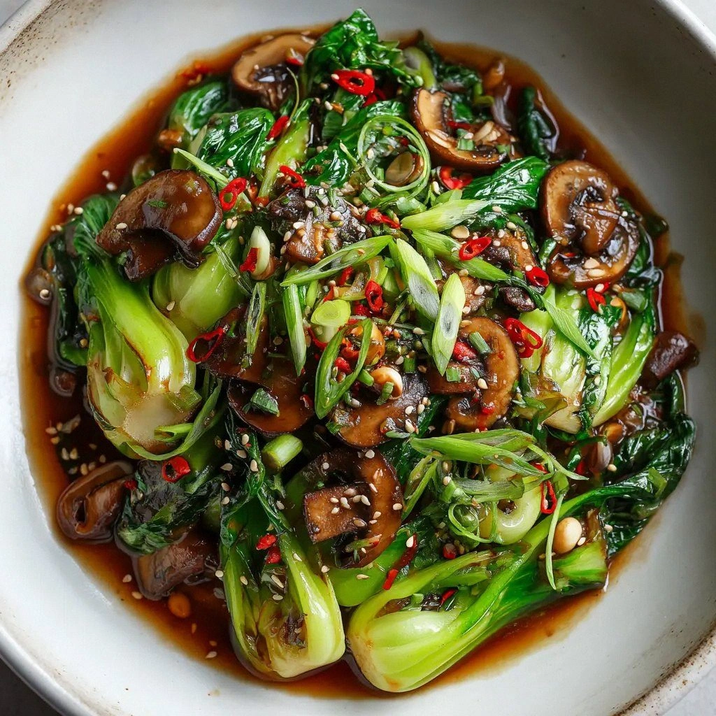 Bok Choy and Mushroom Stir Fry