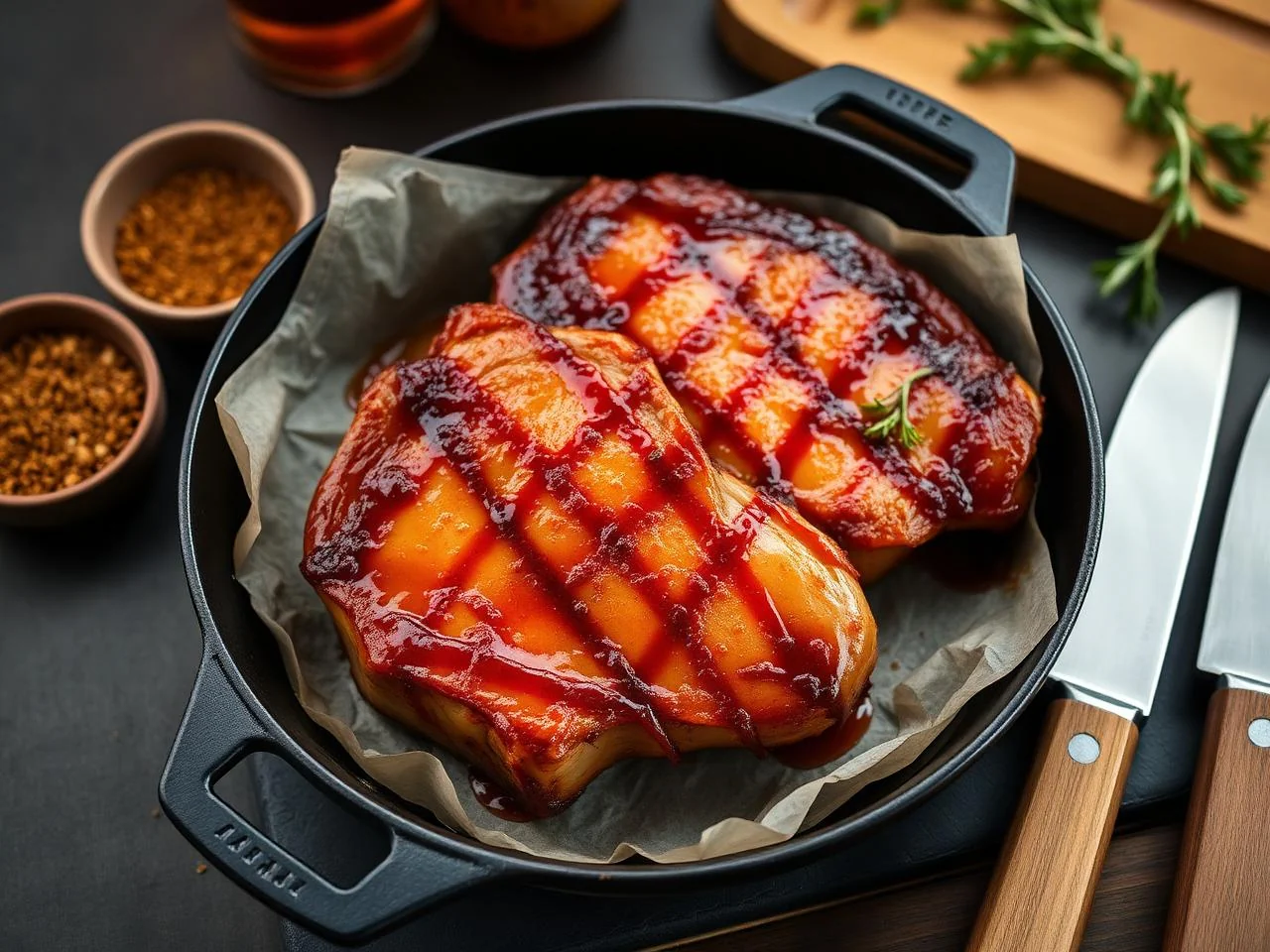 Bourbon Glazed Pork Chops